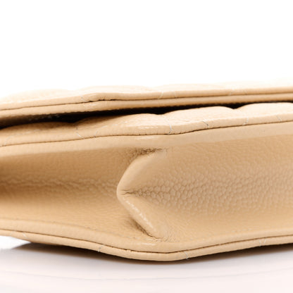 Chanel Caviar Quilted Wallet on Chain WOC Beige 10 of 12