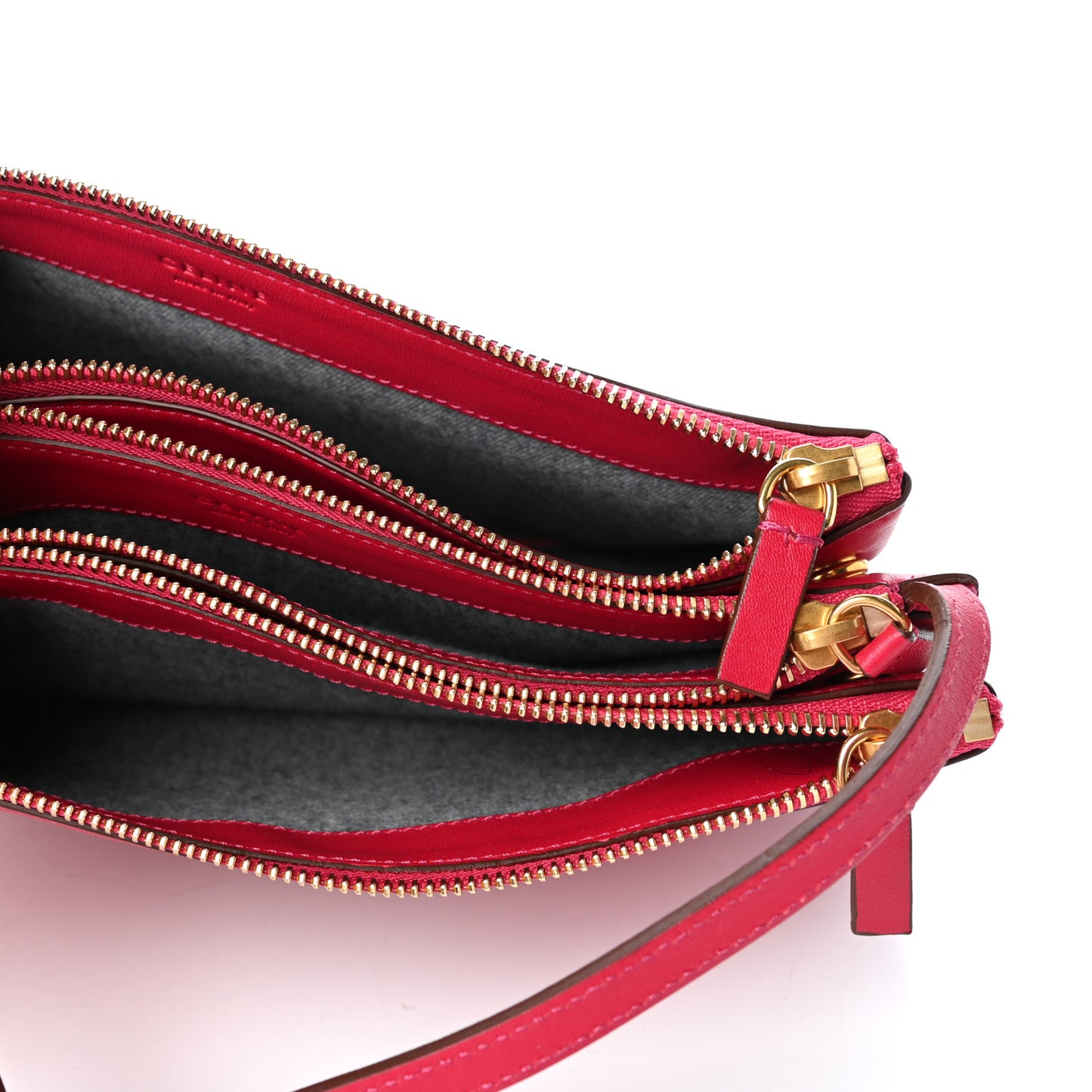 Lambskin Large Trio Crossbody Bag Fuchsia