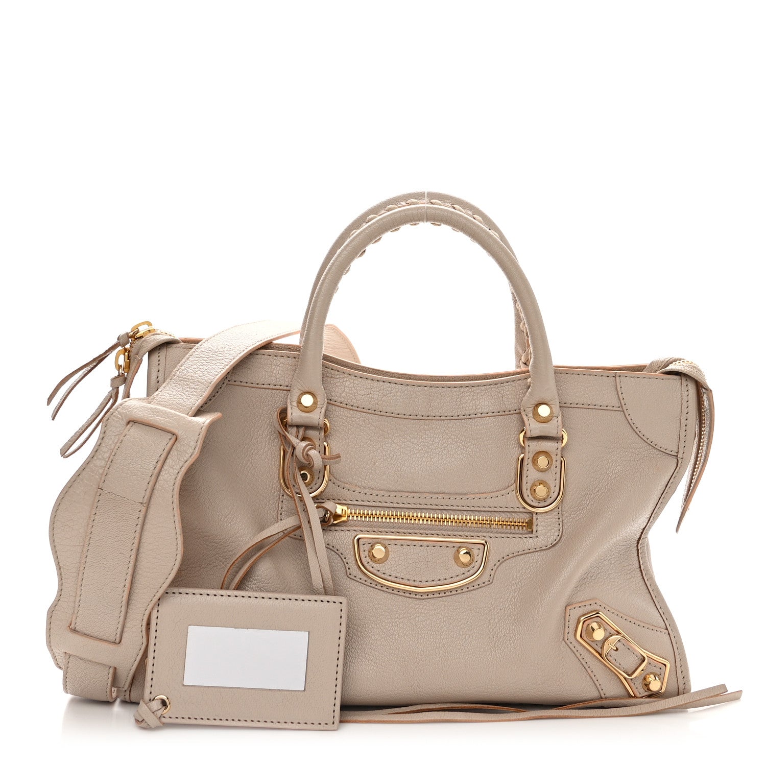 Balenciaga Chevre Gold Metallic Edge Hardware S City Beige Praline 1 of 11