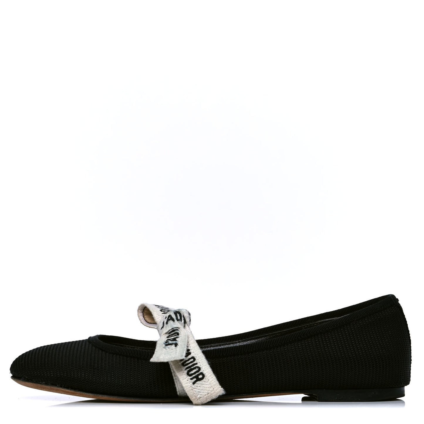 Fabric Ribbon Embroidered J'Adior Ballet Flats 37 Black