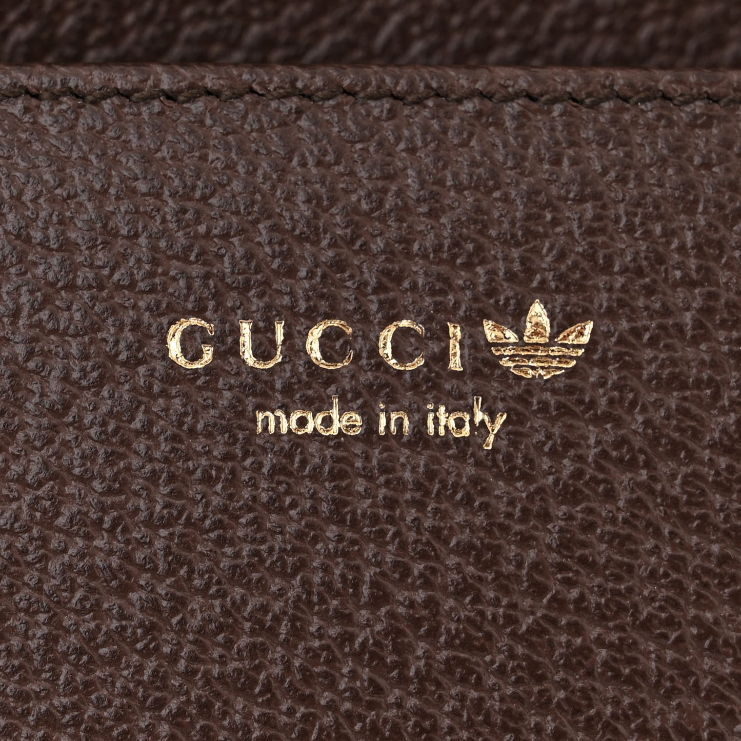 X ADIDAS Monogram Trefoil Embossed Wallet On Chain Brown