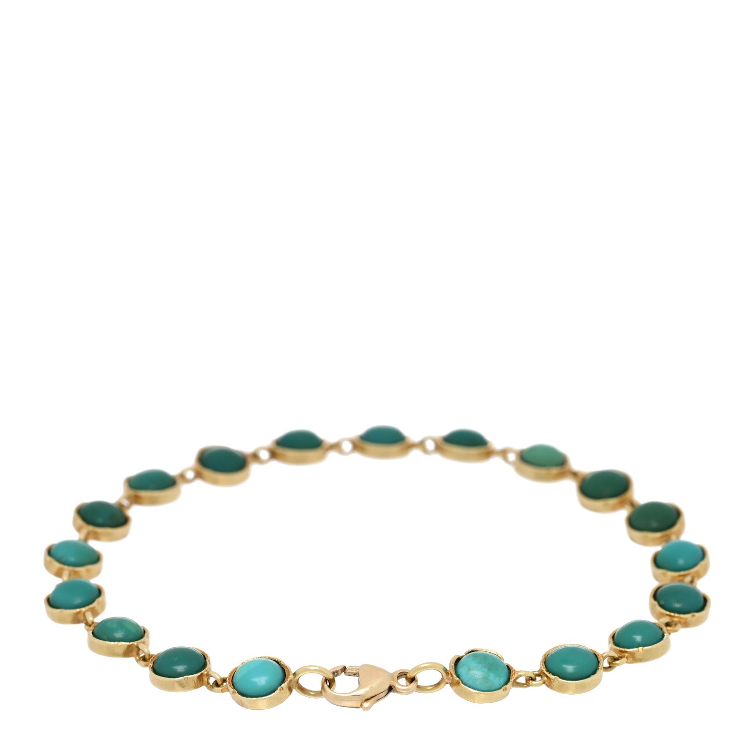 Irene Neuwirth 18K Yellow Gold Turquoise Classic Link Bracelet 2 of 3