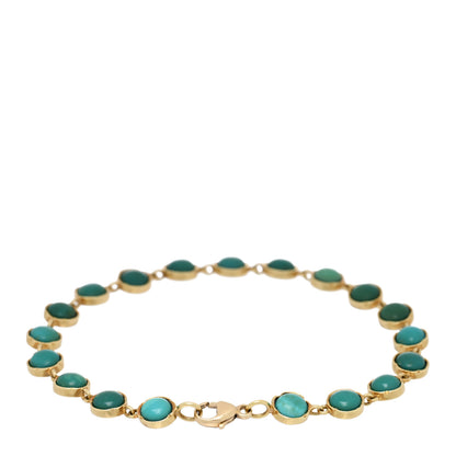 Irene Neuwirth 18K Yellow Gold Turquoise Classic Link Bracelet 2 of 3