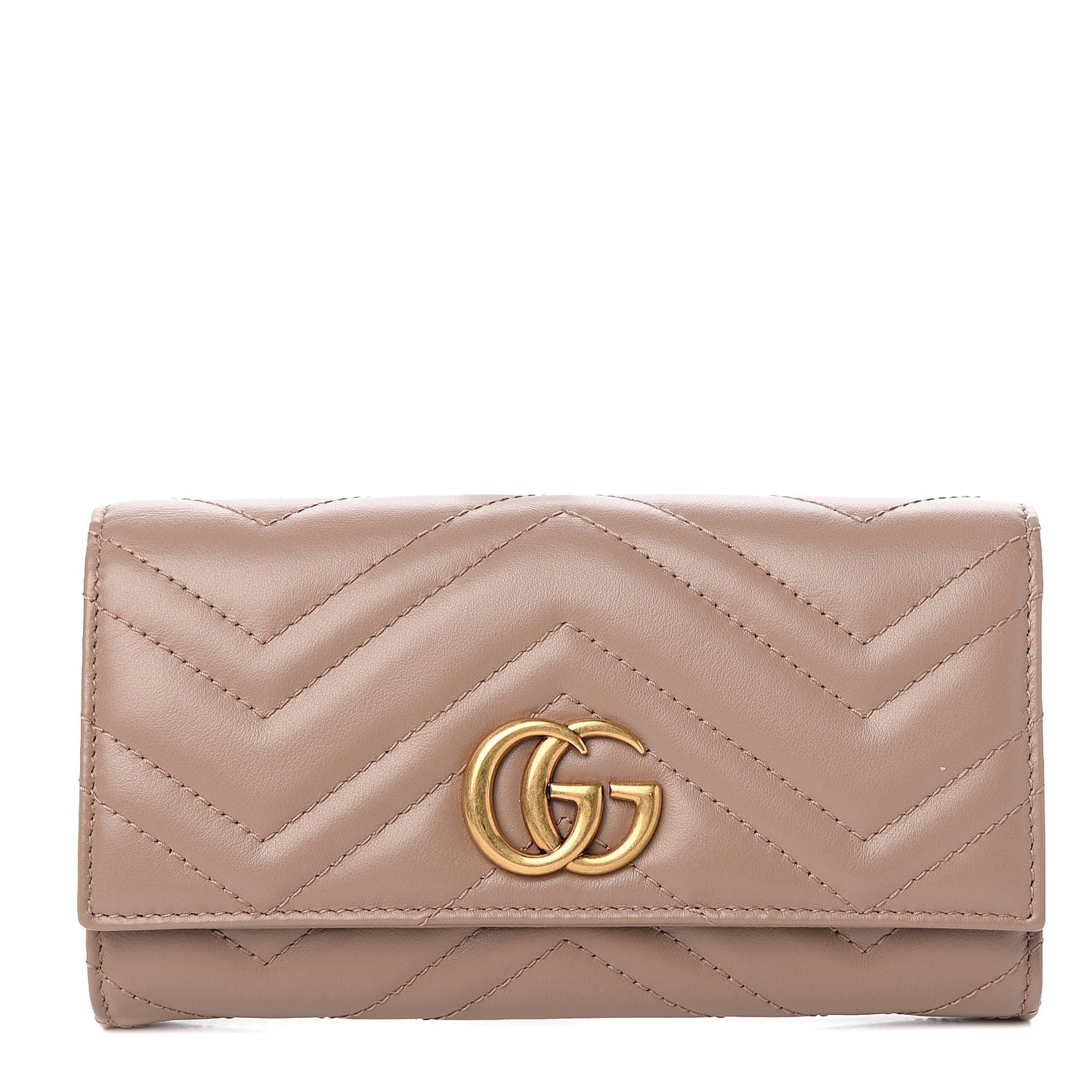Calfskin Matelasse GG Marmont Continental Wallet Porcelain Rose