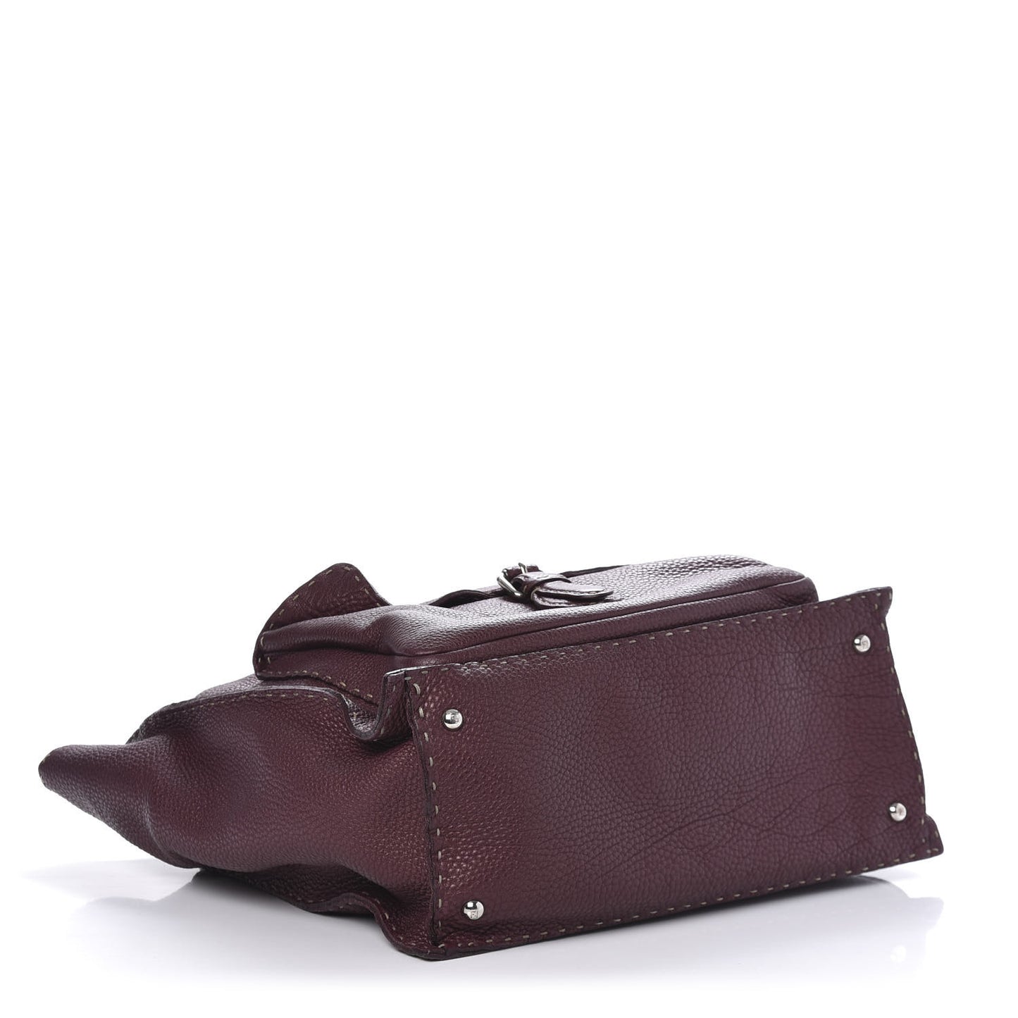 Calfskin Romano Selleria Pocket Tote Bordeaux