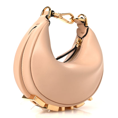 Fendi Vitello Grace Matte Nano Fendigraphy Hobo Charm Light Rose 3 of 11