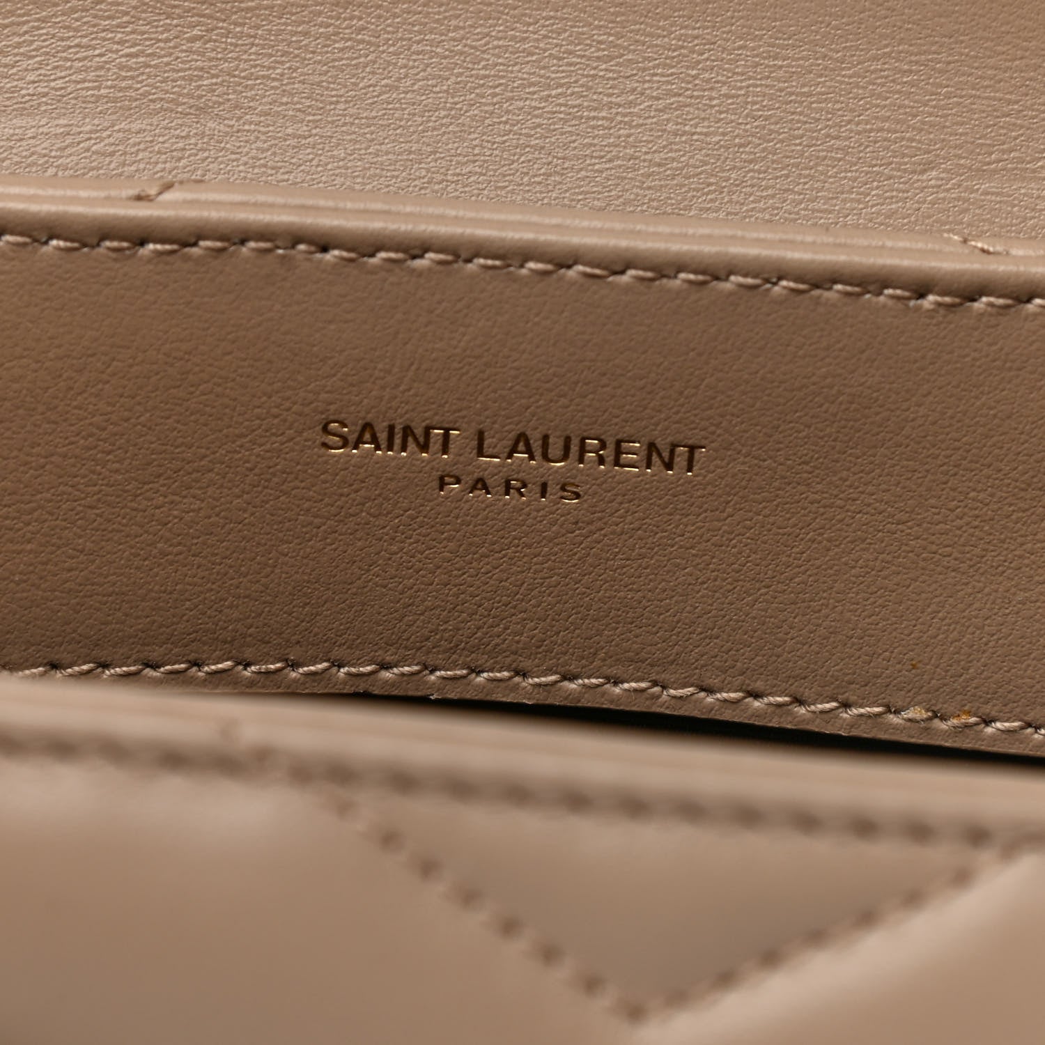 Saint Laurent Calfskin Y Quilted Monogram Small Loulou Chain Satchel Dark Beige 5 of 10