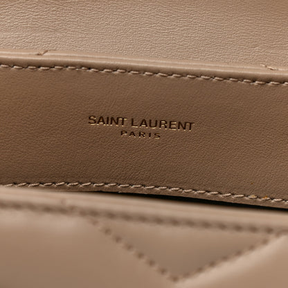 Saint Laurent Calfskin Y Quilted Monogram Small Loulou Chain Satchel Dark Beige 5 of 10