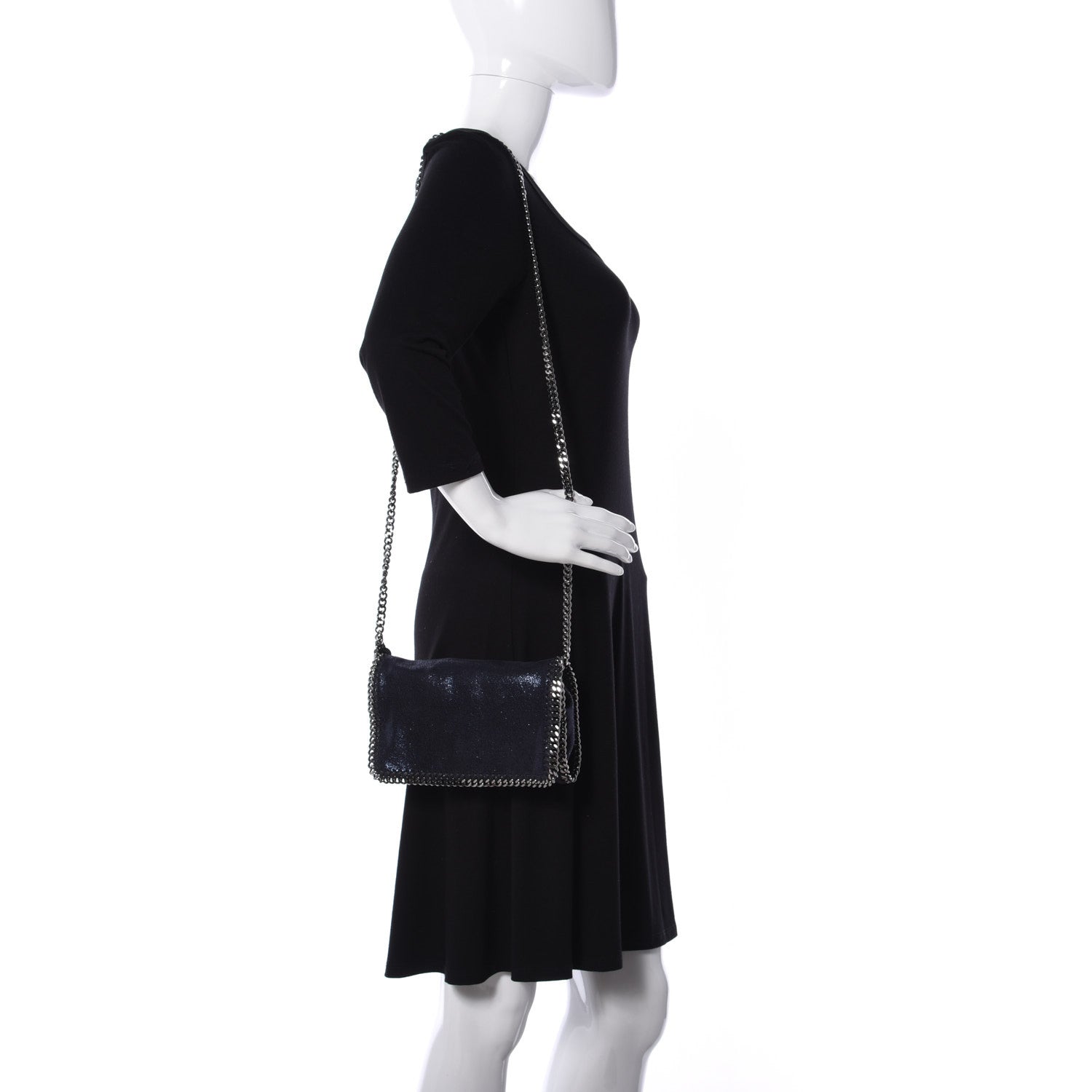 Stella McCartney Shaggy Deer Falabella Crossbody Bag Navy 2 of 9