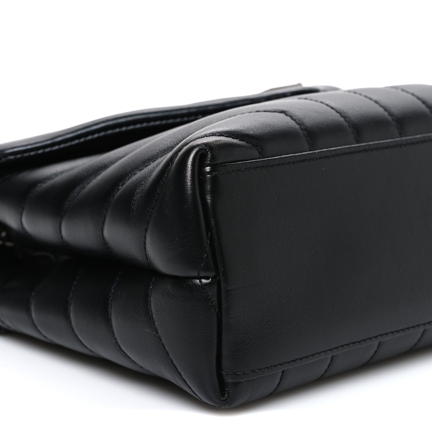 Saint Laurent Calfskin Y Quilted Monogram Small Loulou Chain Satchel Black Black 9 of 10