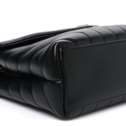 Saint Laurent Calfskin Y Quilted Monogram Small Loulou Chain Satchel Black Black 9 of 10