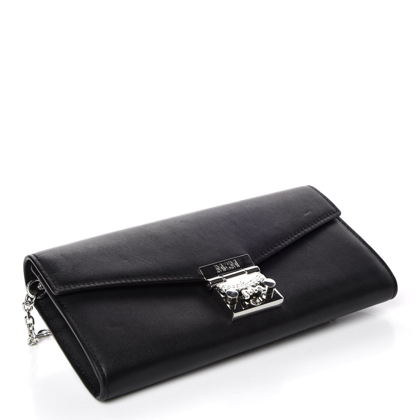 Calfskin Large Patricia Wallet On Chain Black