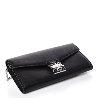 MCM Calfskin Large Patricia Wallet On Chain Black 4 of 10
