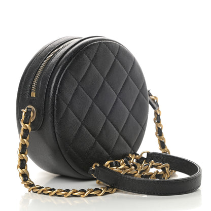 Chanel Caviar Quilted Small Round Bag With Chain Black 3 of 10