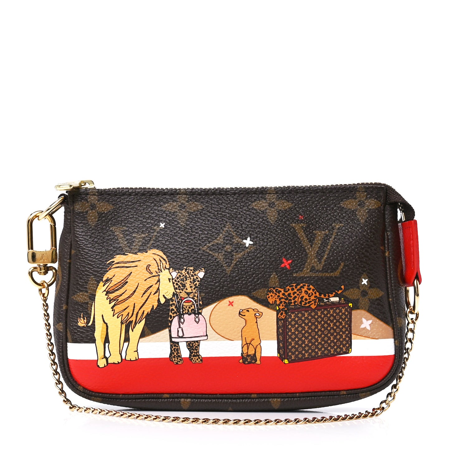 Monogram 2018 Christmas Animation Mini Cats Pochette Accessories