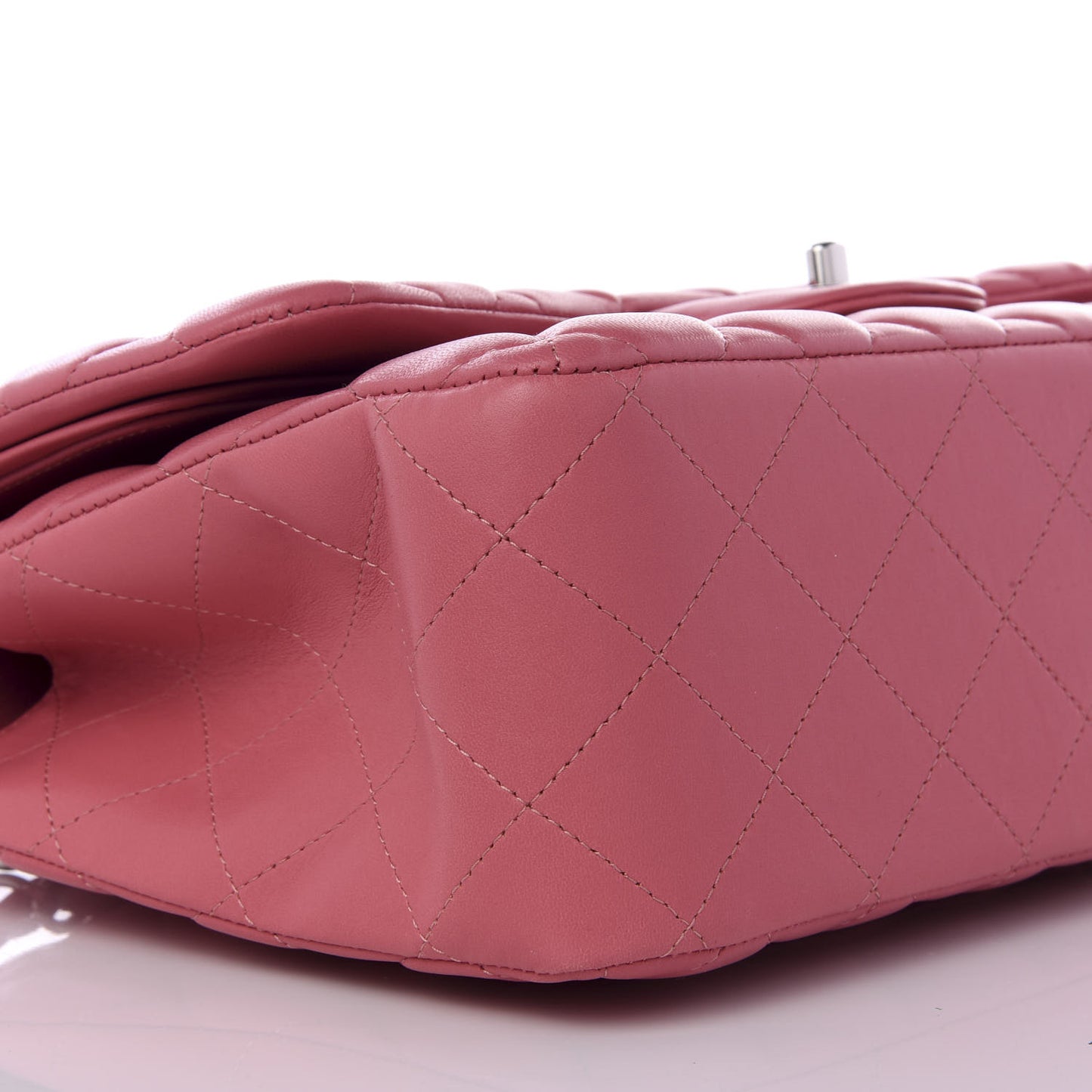 Lambskin Quilted Jumbo Double Flap Pink