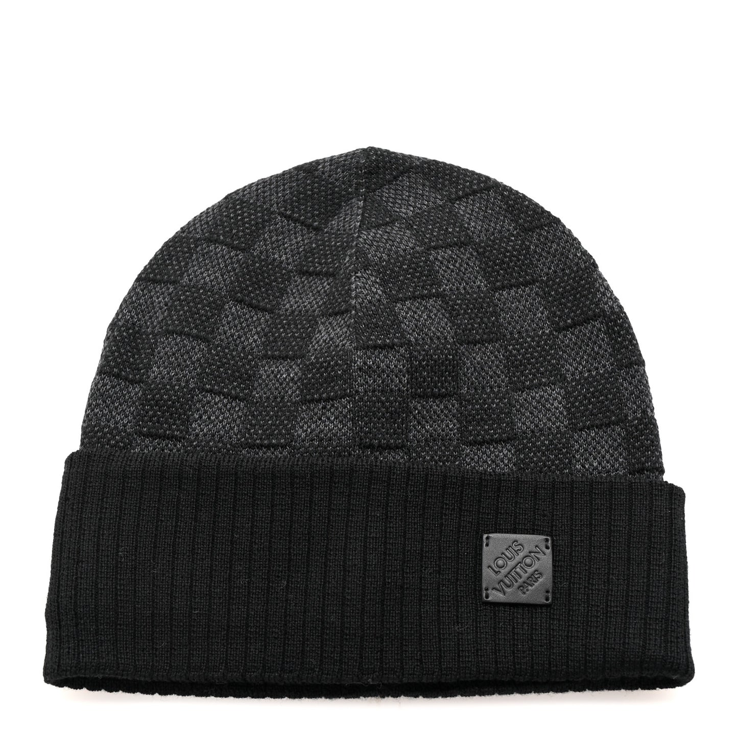 Wool Damier Neo Petit Beanie Hat S Anthracite
