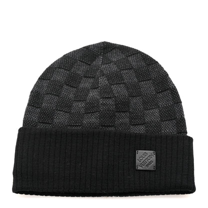 Louis Vuitton Wool Damier Neo Petit Beanie Hat S Anthracite 1 of 5