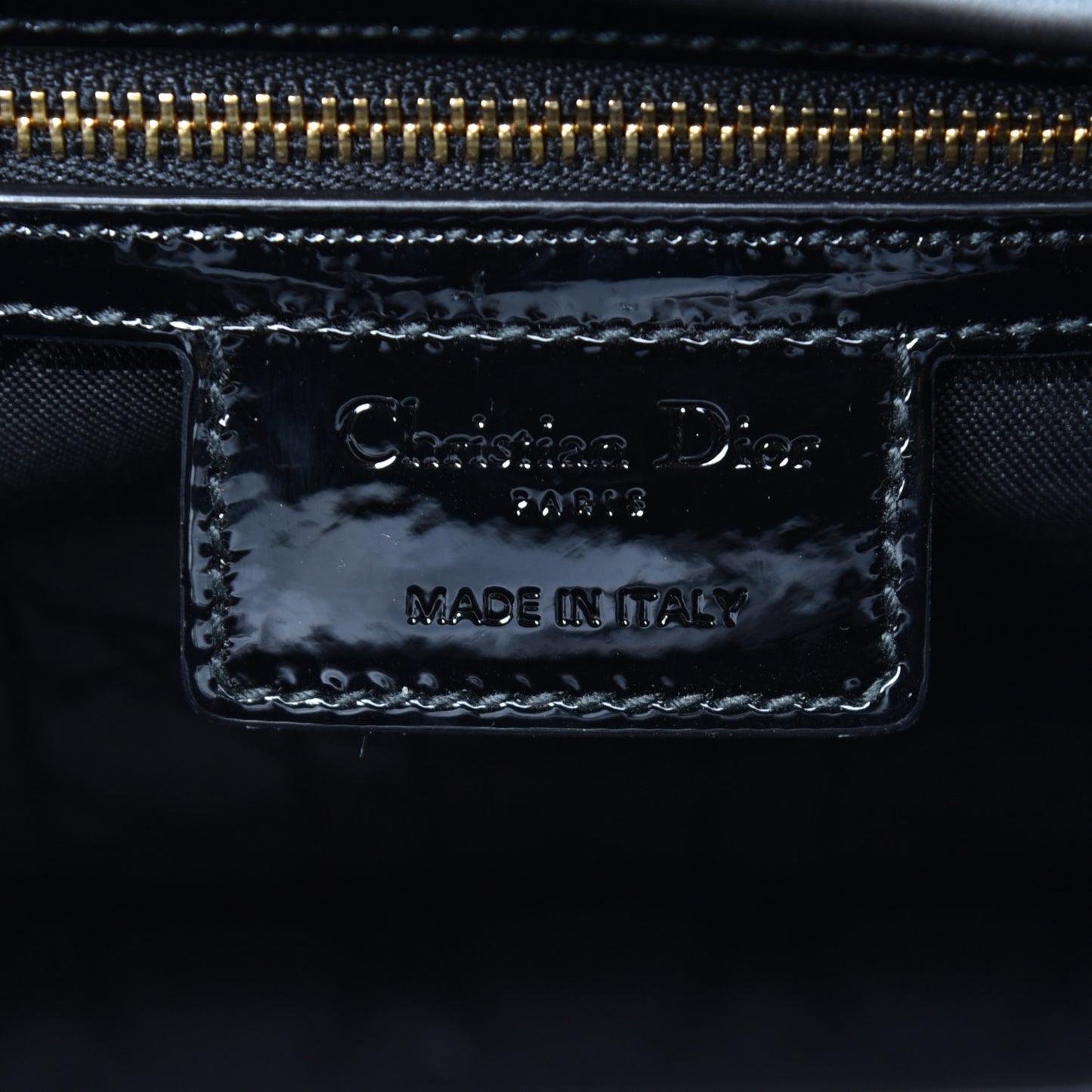 Patent Cannage Large Lady Dior Black