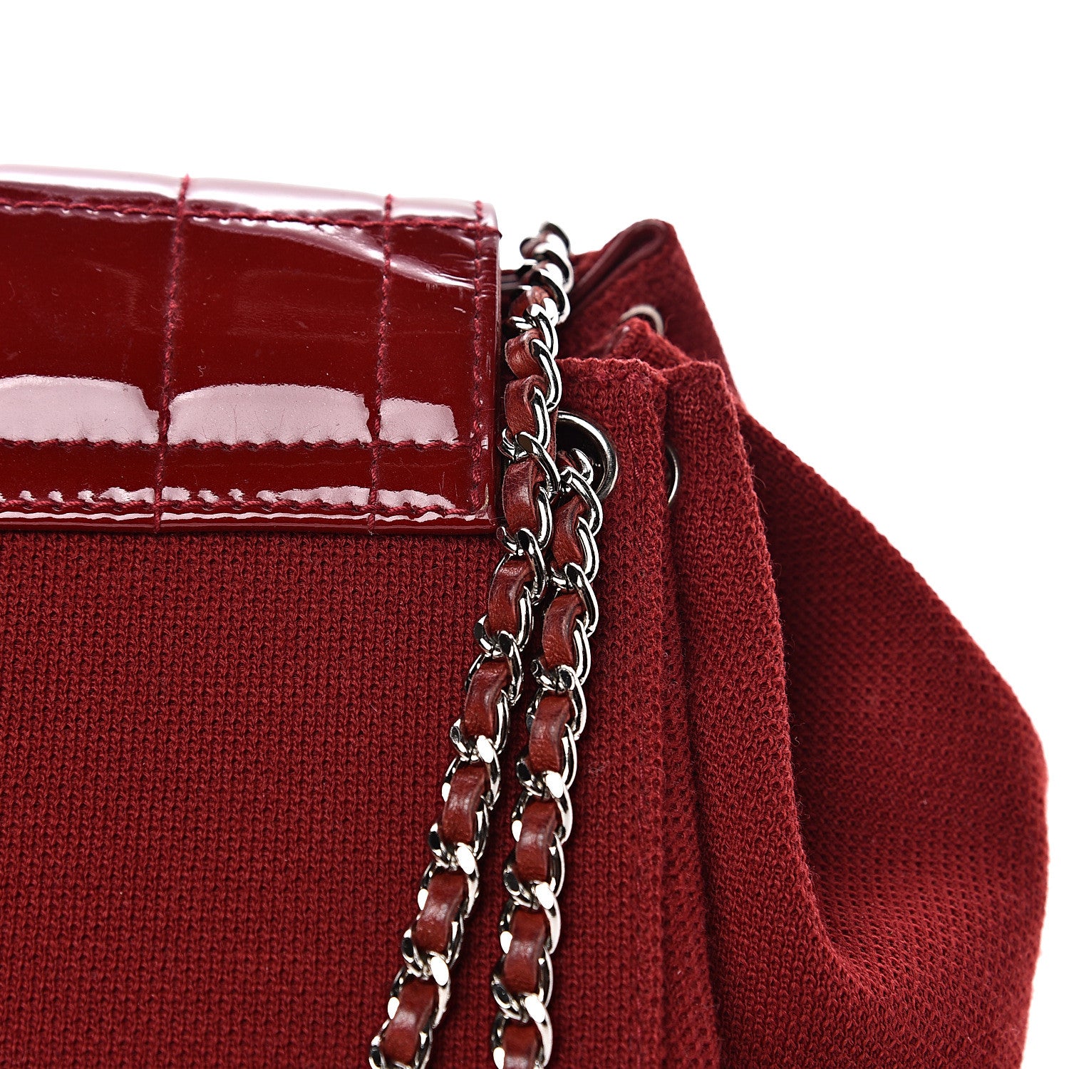 Chanel Toile Patent Chocolate Bar Accordion Mademoiselle Flap 11 of 13