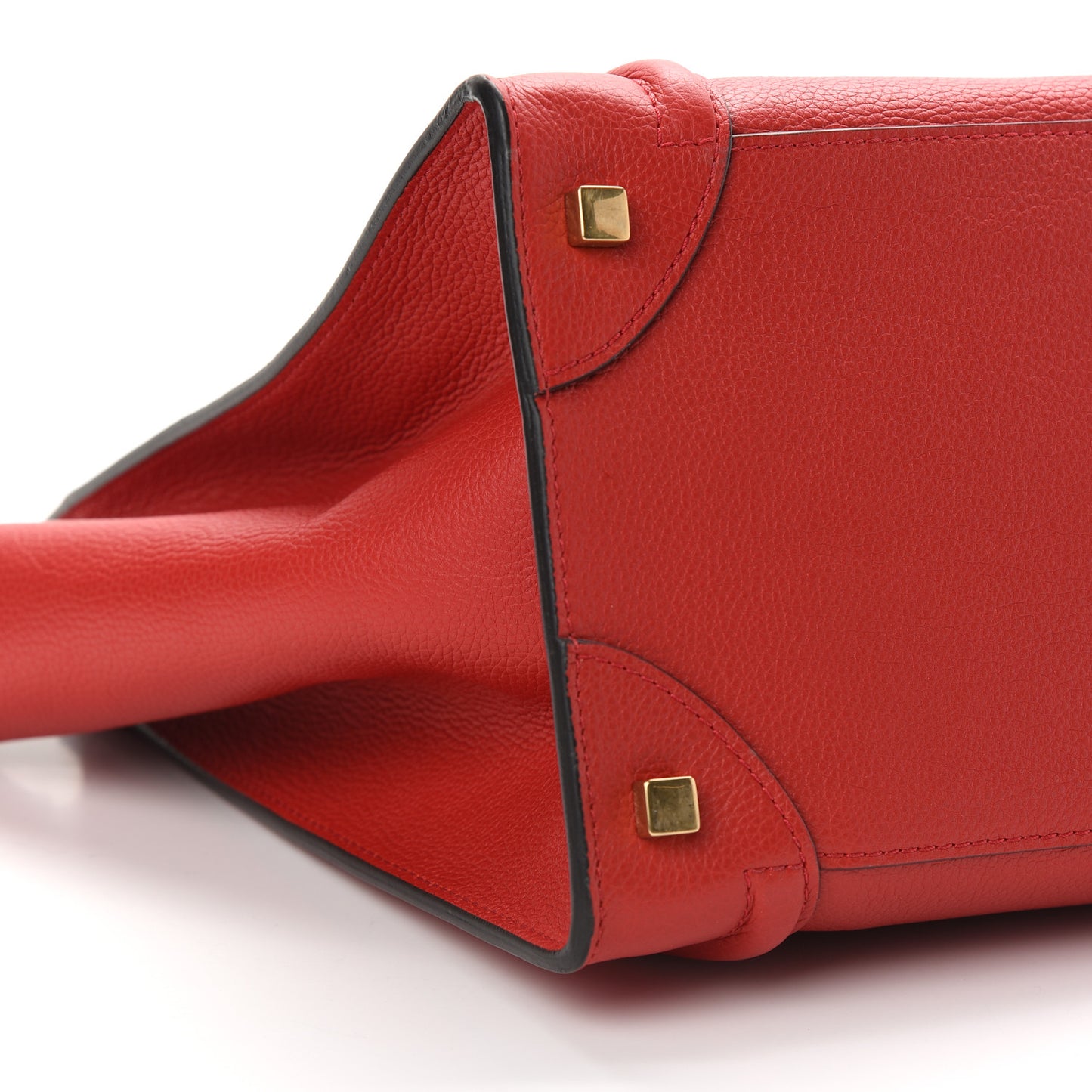Drummed Calfskin Mini Luggage Red