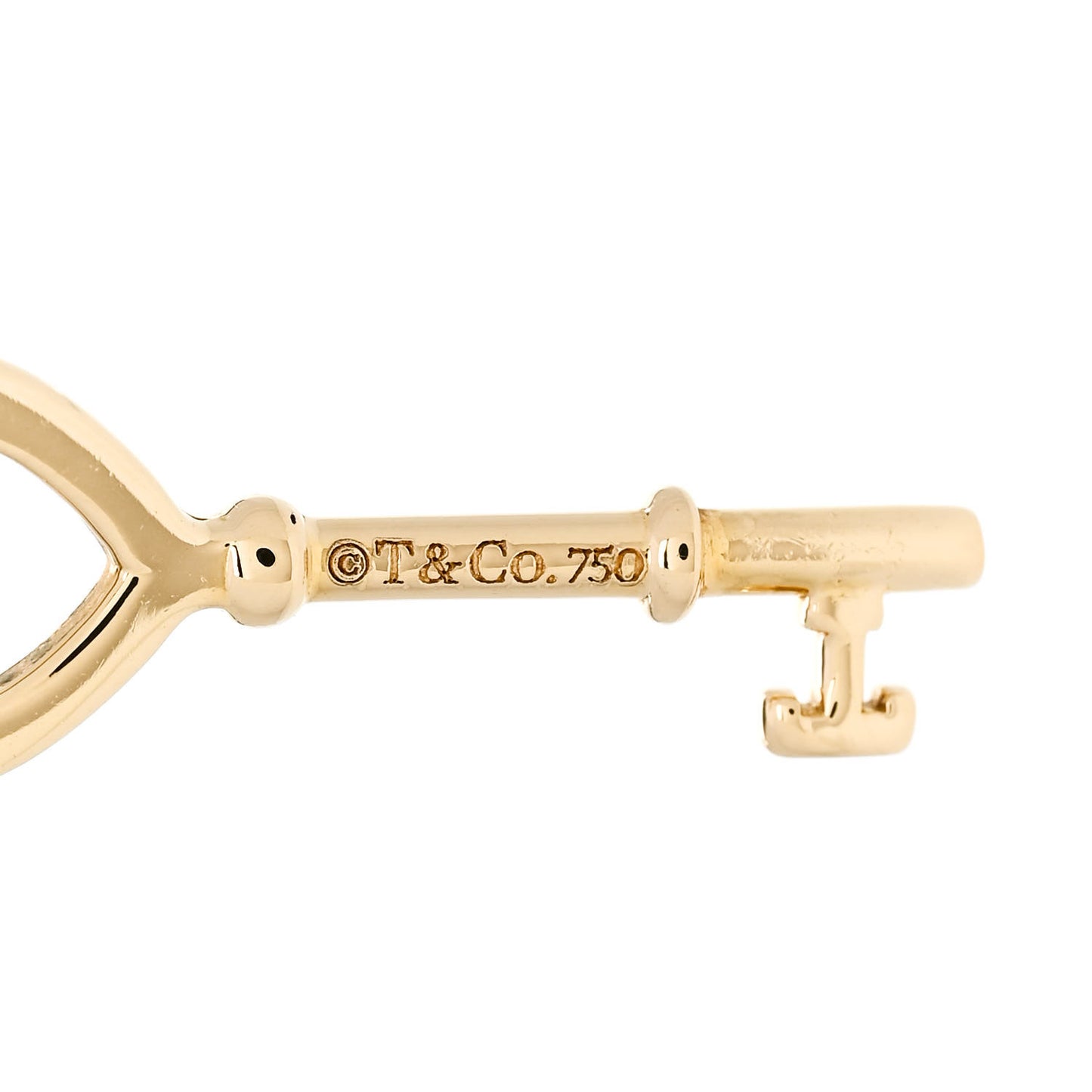 18K Yellow Gold Mini Heart Key Pendant