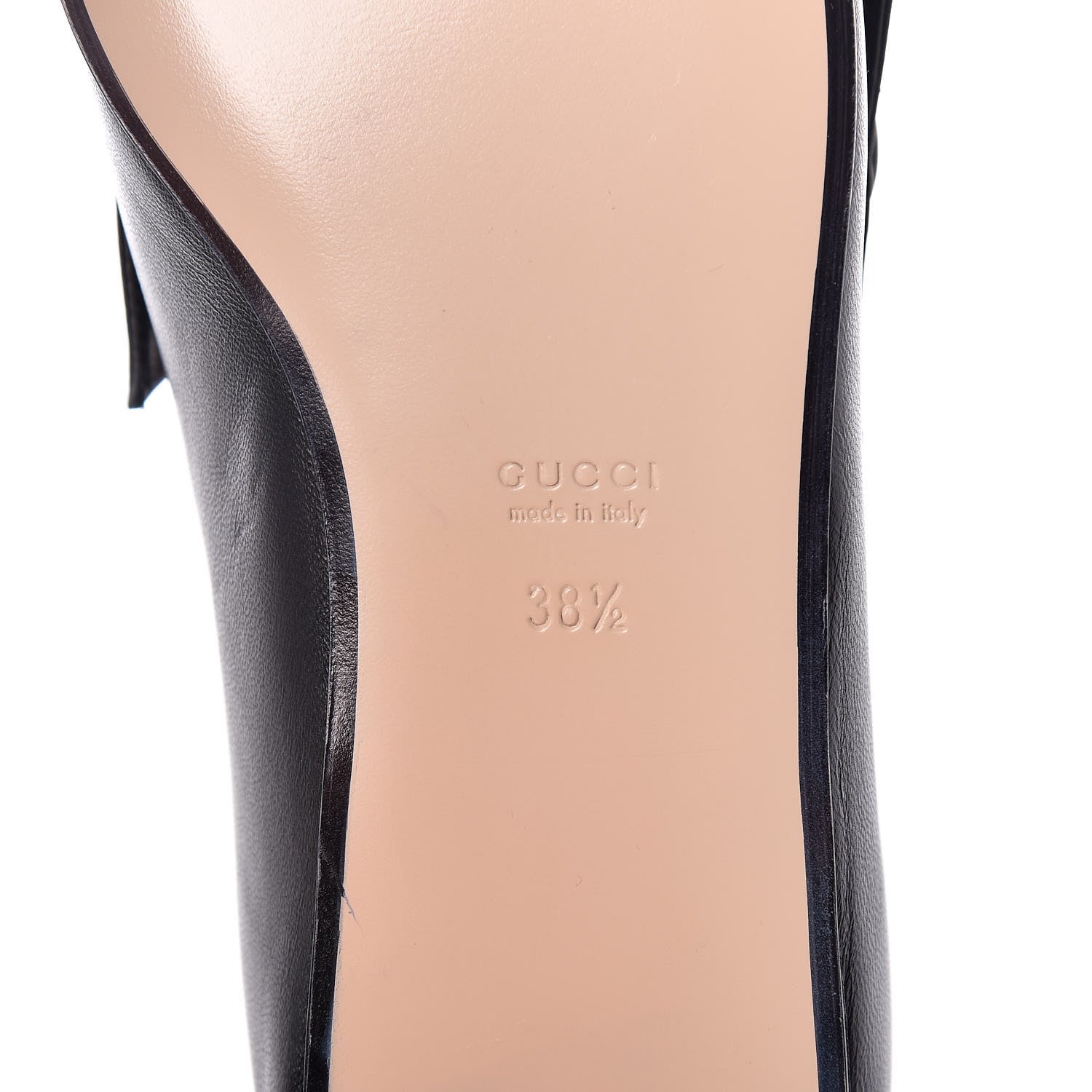 Gucci Calfskin Bow Ballet Flats 38.5 Black 7 of 9