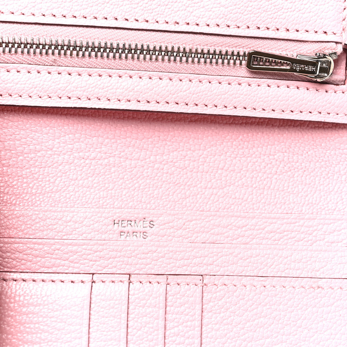 Hermes Chevre Mysore Bearn Compact Wallet Rose Sakura 6 of 8
