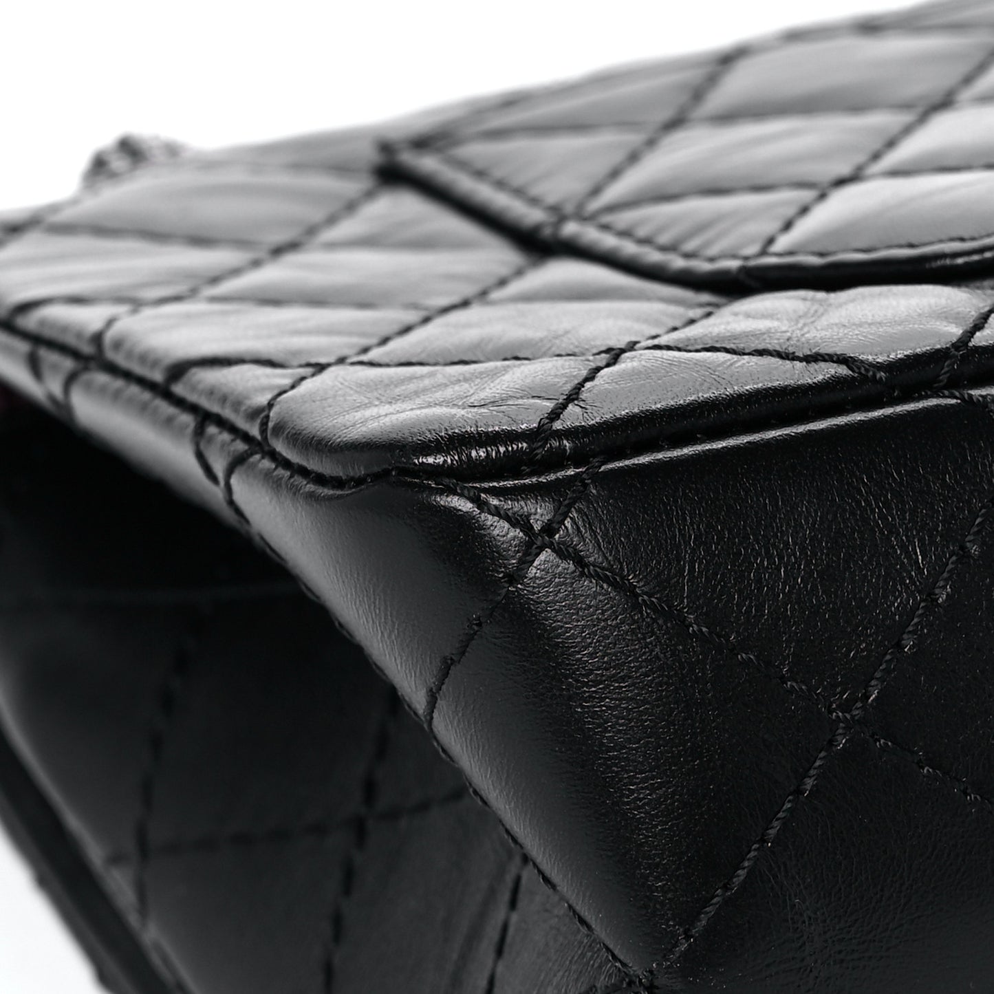 Aged Calfskin Quilted 2.55 Reissue 225 Flap Black