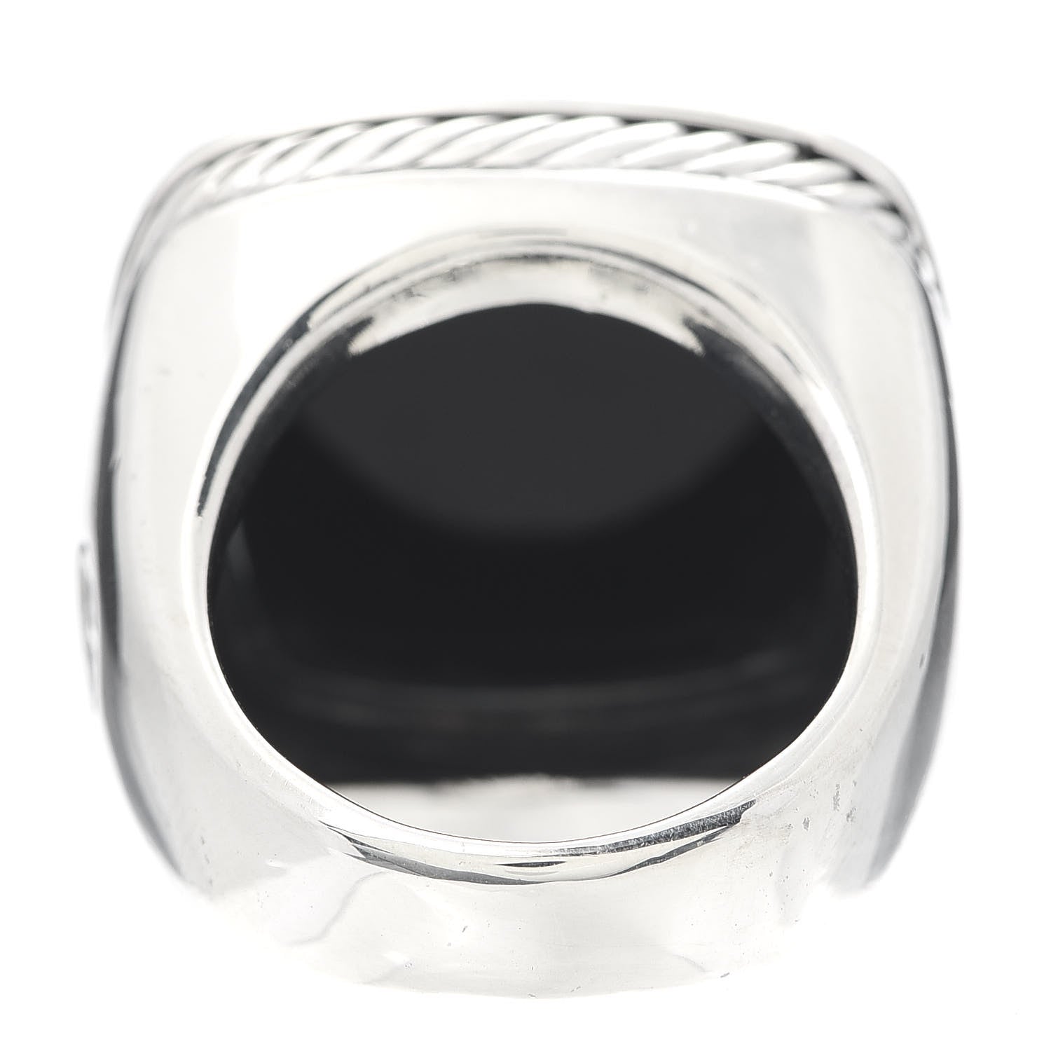 David Yurman Sterling Silver Black Onyx 20mm Albion Statement Ring 57 8 4 of 7