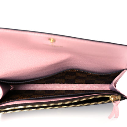 Louis Vuitton Damier Ebene Emilie Wallet Rose Ballerine 5 of 8
