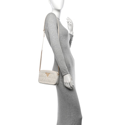 Prada Nappa Gaufre Camera Bag White 2 of 10