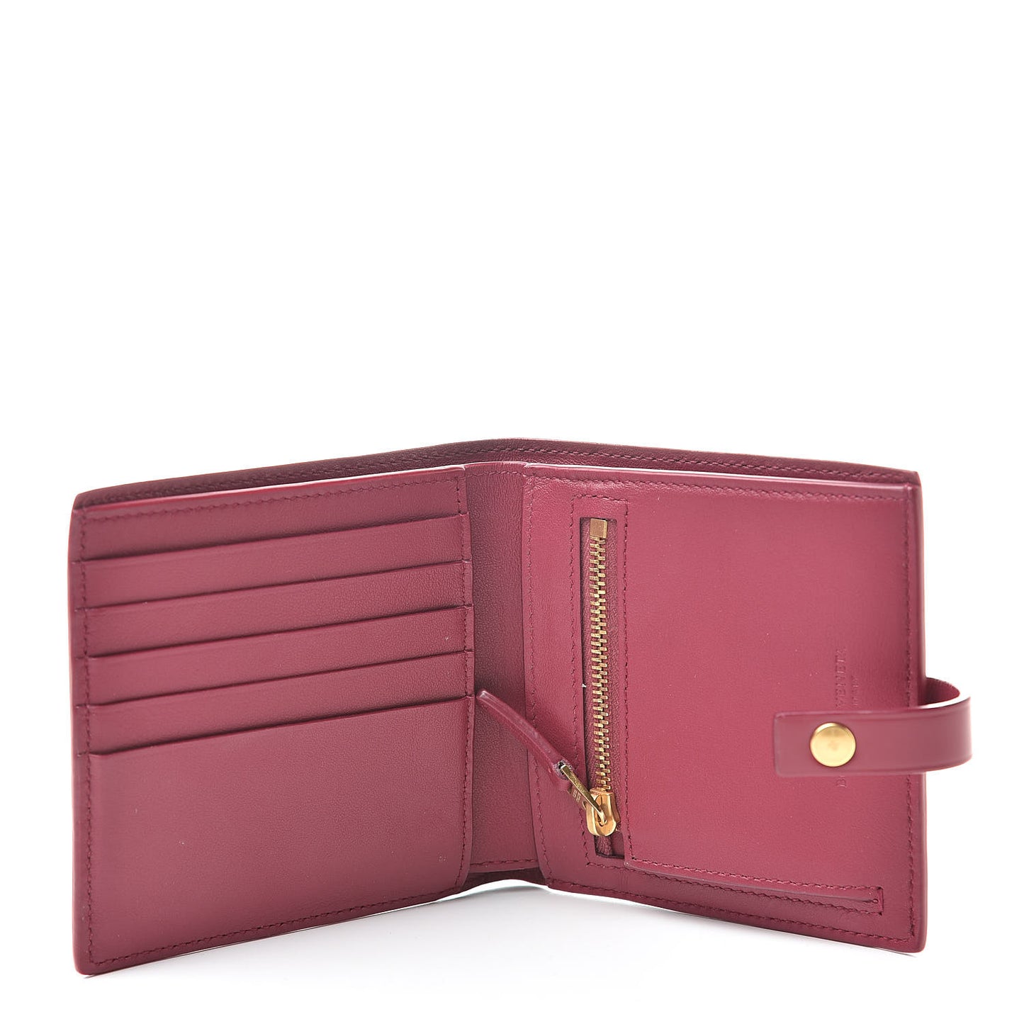 Glossy Woven Calfskin Wallet Bordeaux