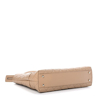 Chanel Caviar Quilted Rolled Up Tote Beige 4 of 13