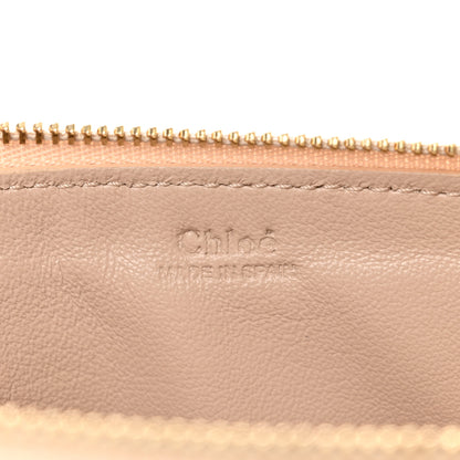 Chloe Calfskin Embossed Double Zip Flat Pouch Clutch Blush Nude 6 of 6