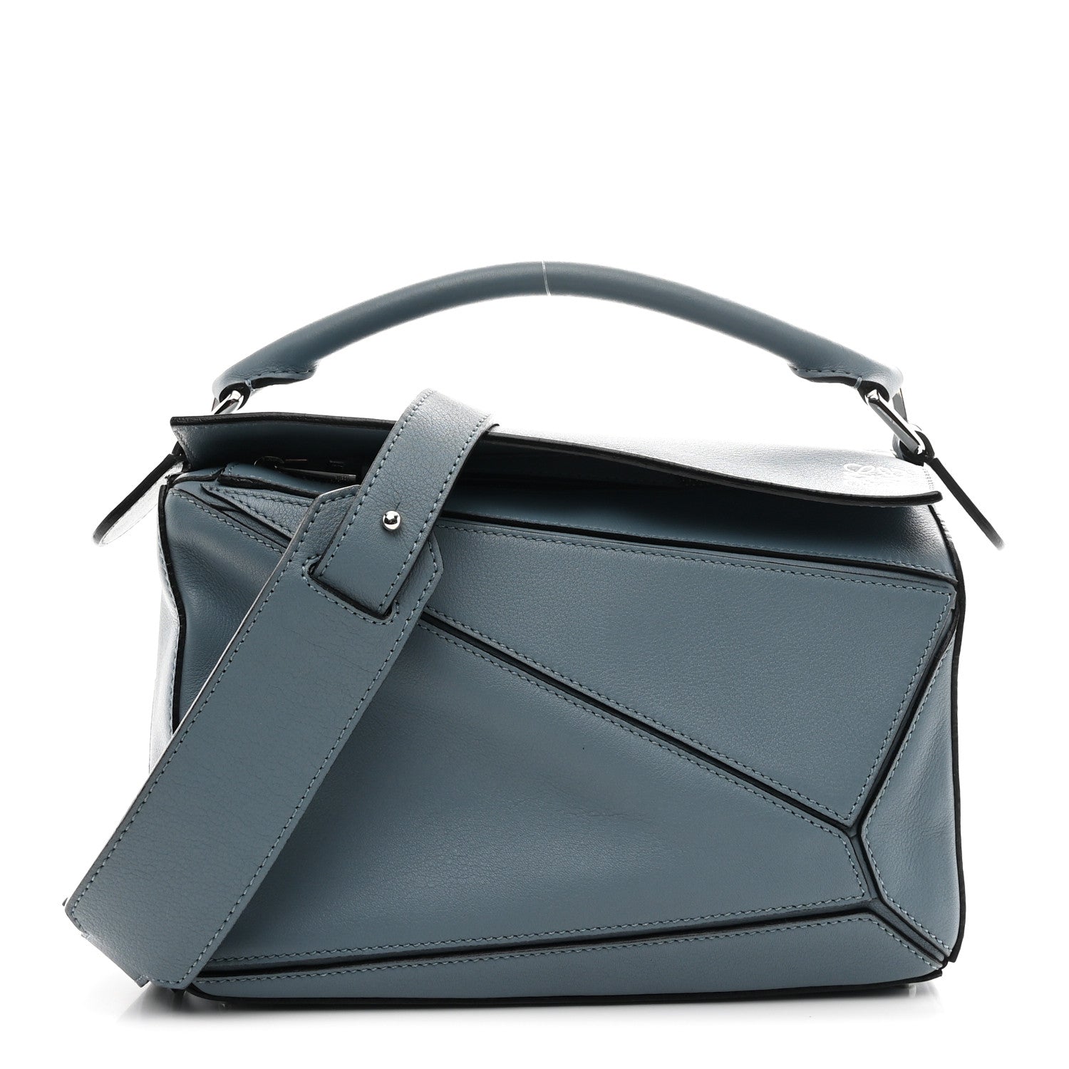 Loewe Calfskin Small Puzzle Bag Stone Blue 1 of 9