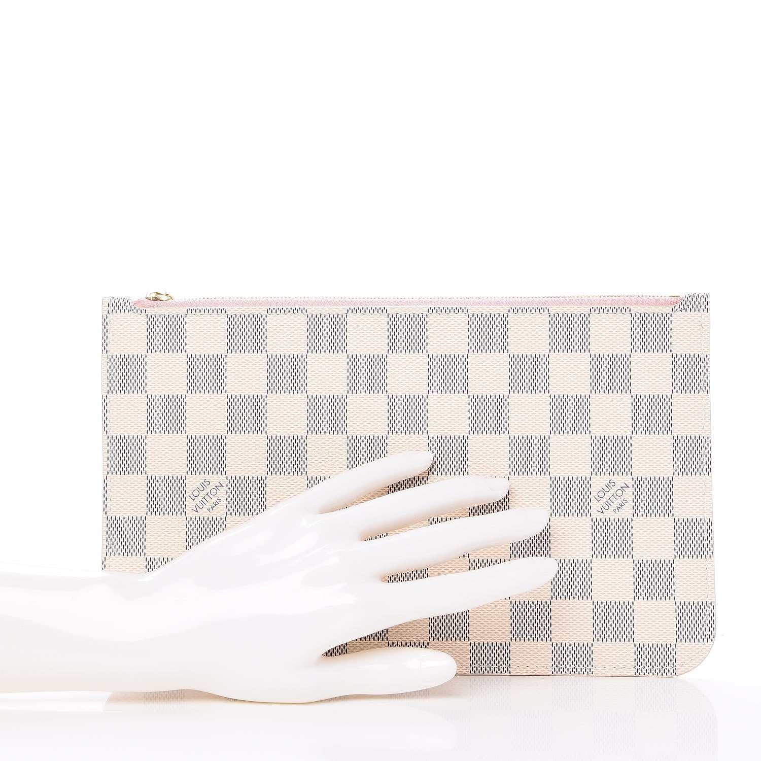 Louis Vuitton Damier Azur Neverfull MM GM Pochette Rose Ballerine 2 of 8