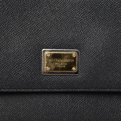 Dolce & Gabbana Dauphine Large Bi-Color Miss Sicily Satchel Black Brown 9 of 10