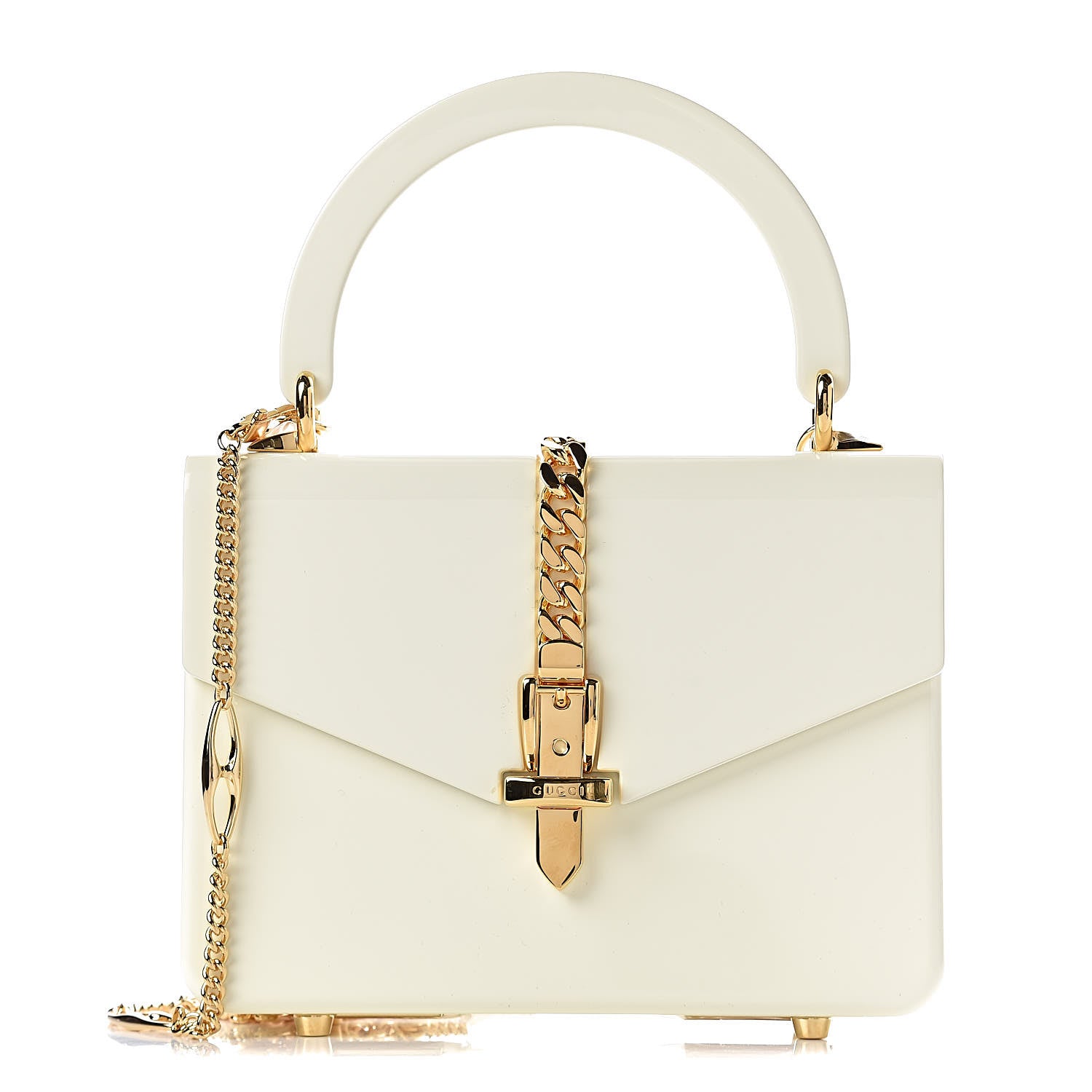 Gucci Plexiglass Mini Sylvie 1969 Top Handle Bag Ivory 1 of 11
