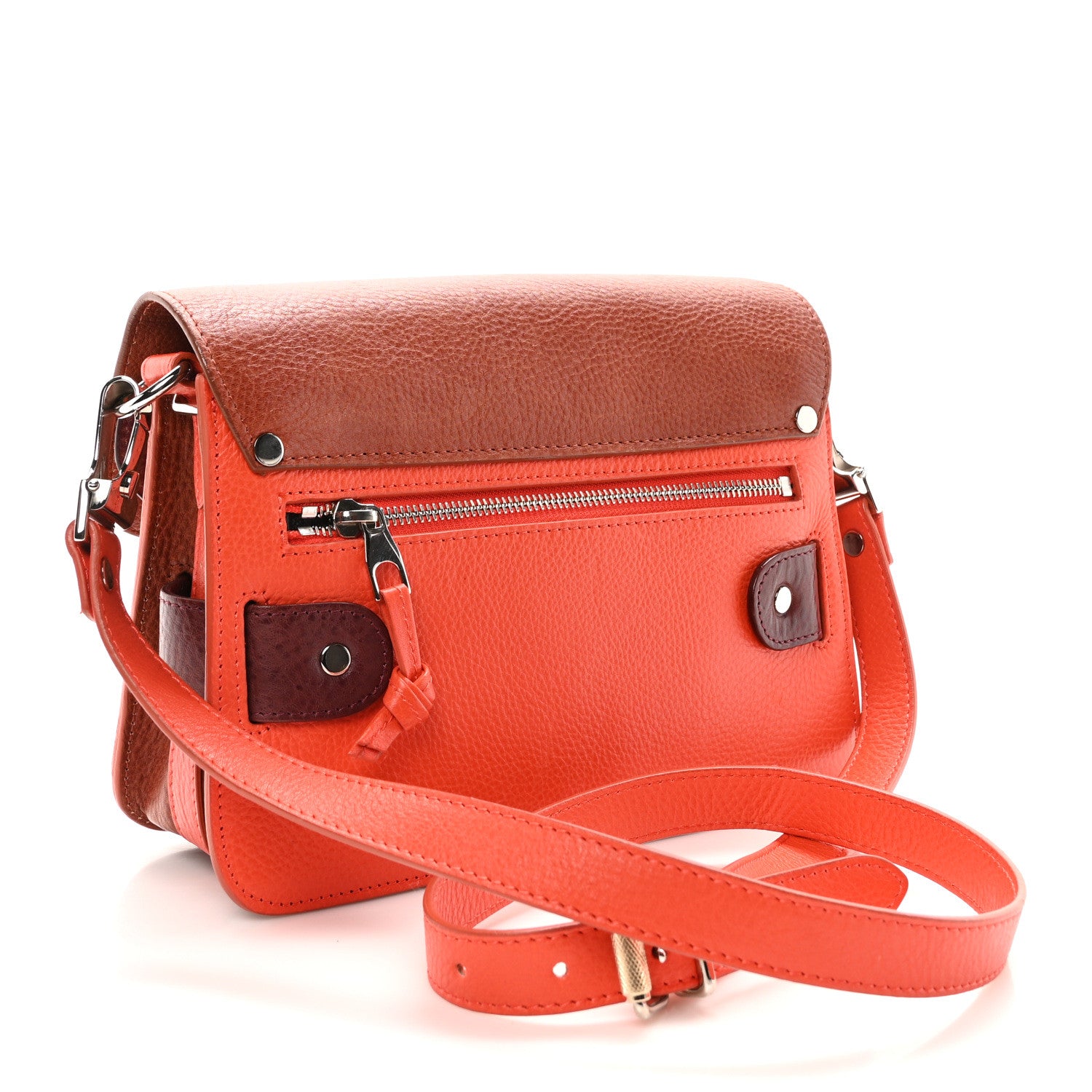 Proenza Schouler Calfskin Mini PS11 Classic Shoulder Bag Saddle Burgundy Tangerine 3 of 9
