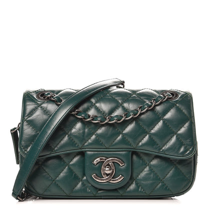 Chanel Aged Calfskin Quilted Small Easy Flap Green 1 of 8