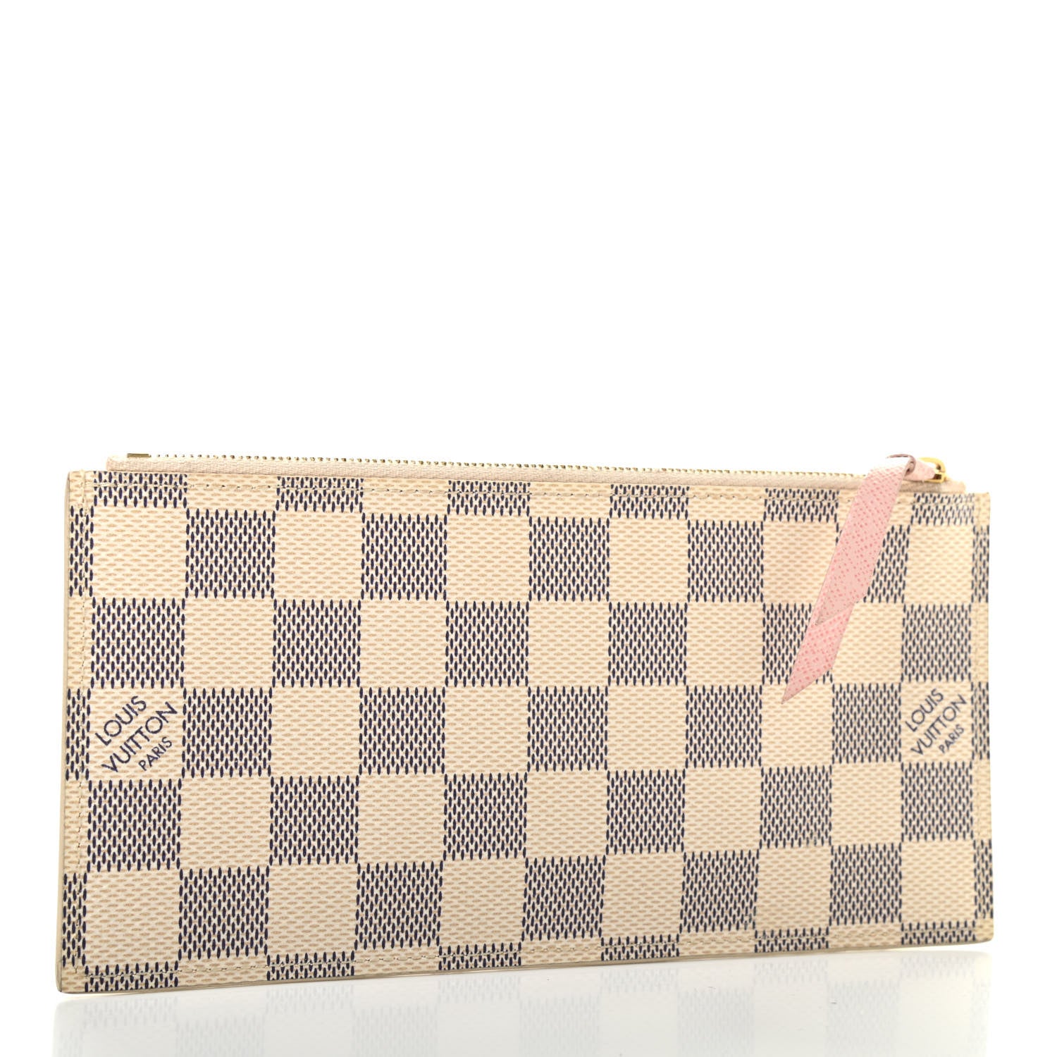 Louis Vuitton Damier Azur Felicie Chain Wallet Zippered Insert Rose Ballerine 3 of 6