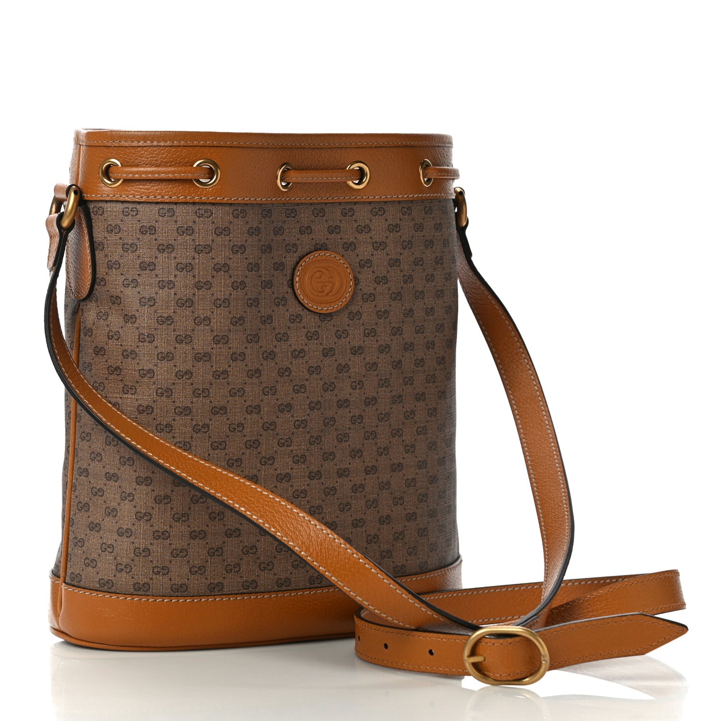 X DISNEY Mini Vintage GG Supreme Monogram Bucket Bag Beige Vintage Sun Oil