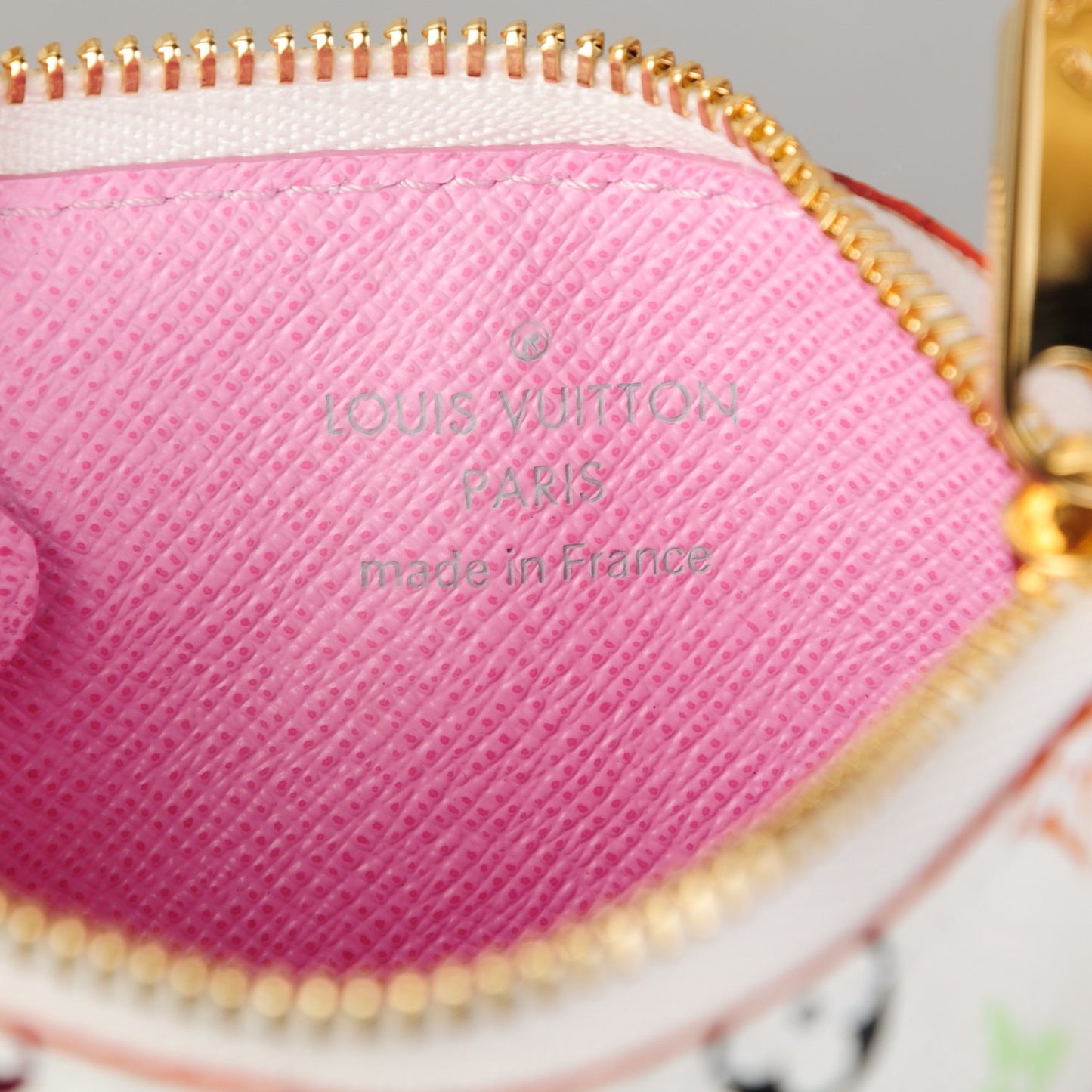 Monogram Multicolor Key Pouch White Litchi