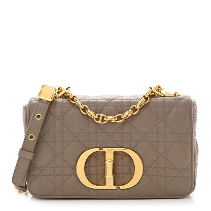 Christian Dior Calfskin Cannage Small Caro Bag Taupe 1 of 11