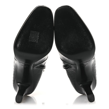 Saint Laurent Shiny Crocodile Embossed Jane 90 Zip Booties 42 Black 7 of 11
