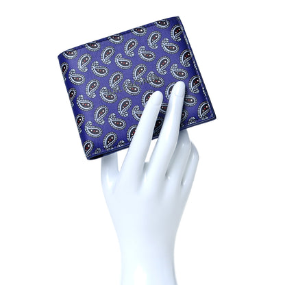 Balenciaga Calfskin Logo Paisley Square Bi-Fold Wallet Blue 2 of 11