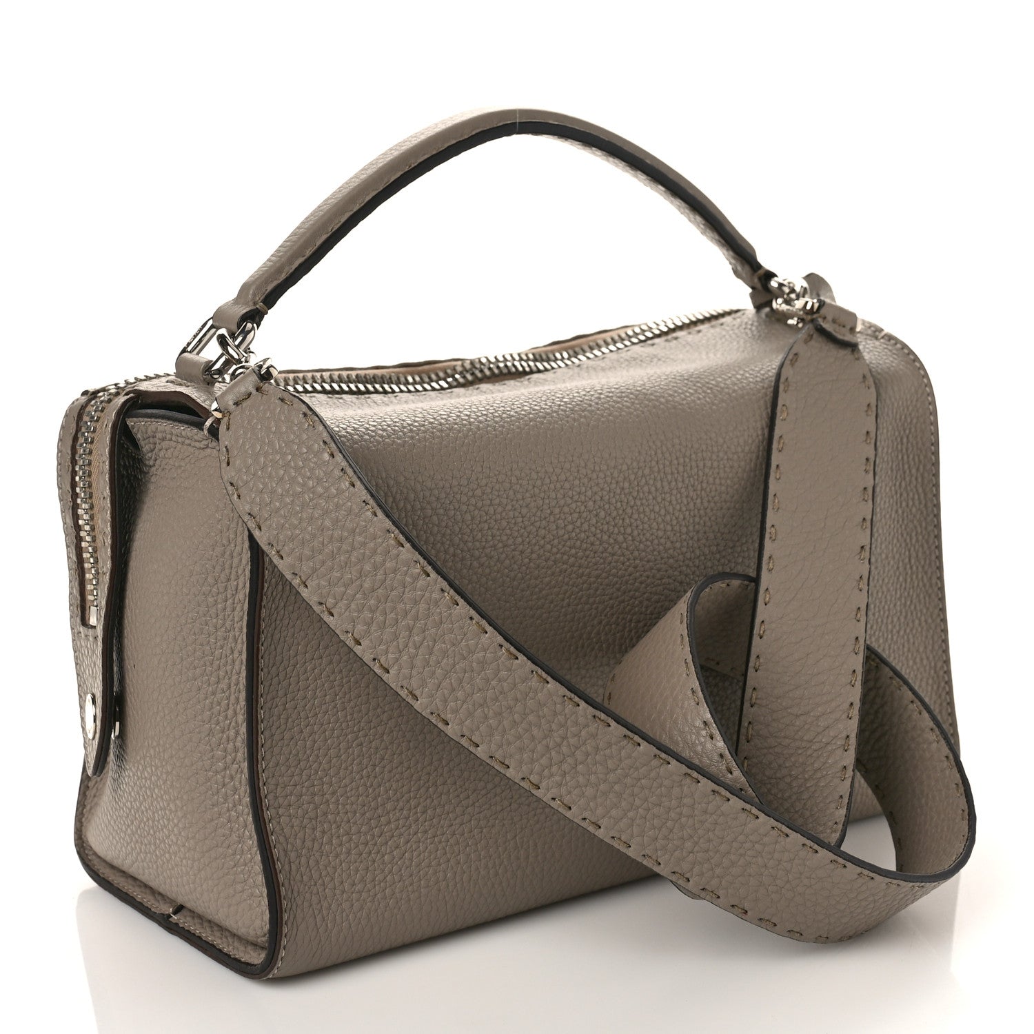 Fendi Cuoio Romano Selleria Lei Boston Tote Corda 3 of 8