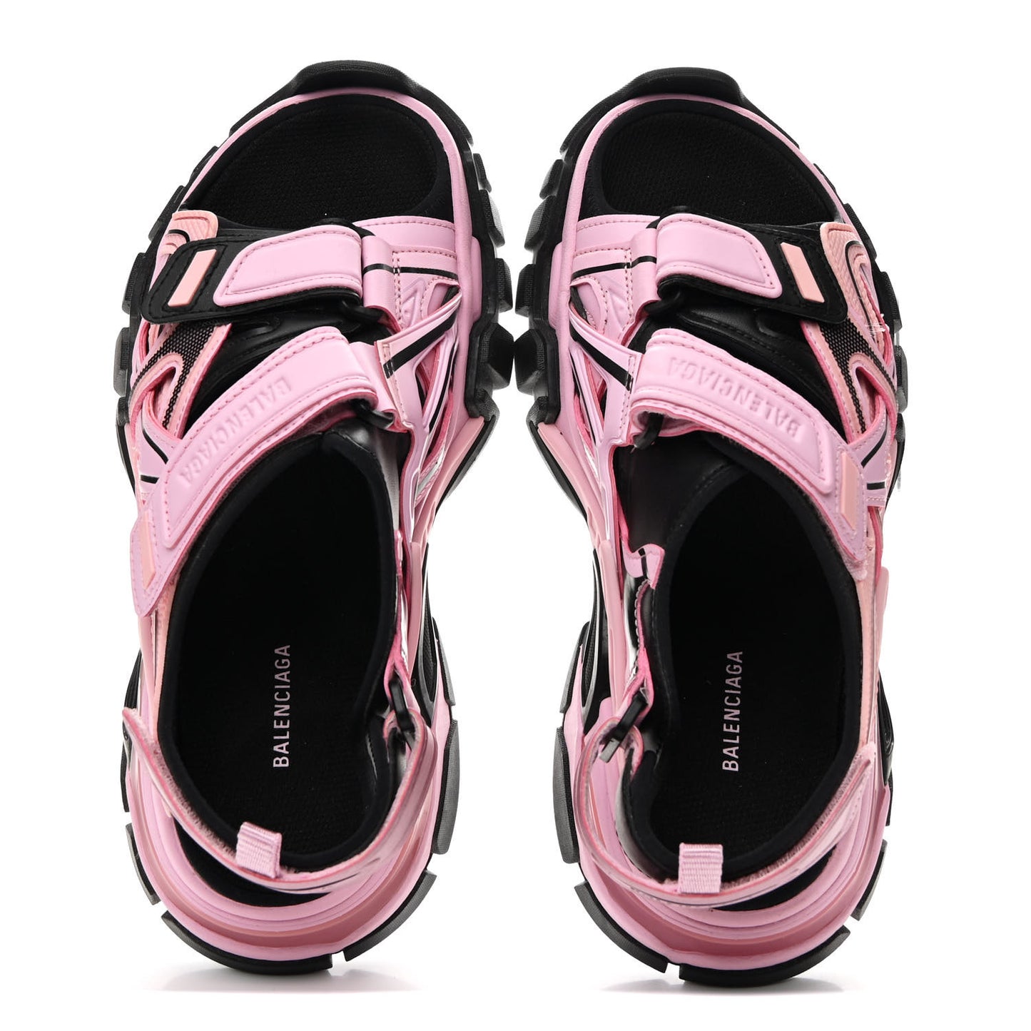 Rubber Neoprene Bi-Color Womens Track Sandals 37 Pink Black
