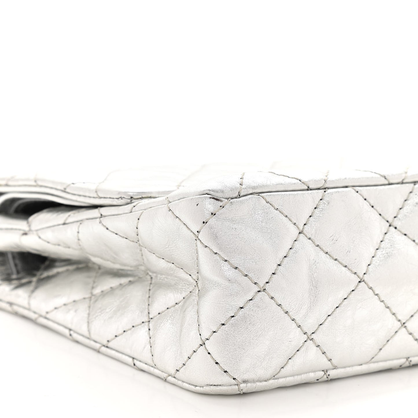 Metallic Aged Calfskin Quilted 2.55 Reissue 226 Flap Silver